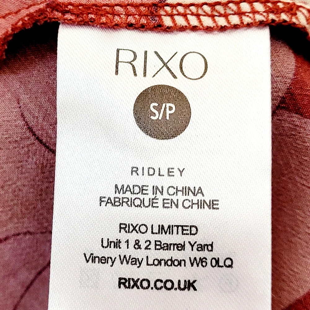 RIXO Ridley Red Pink Retro Floral Print Mini Dress Size 6 - Picture 10 of 12